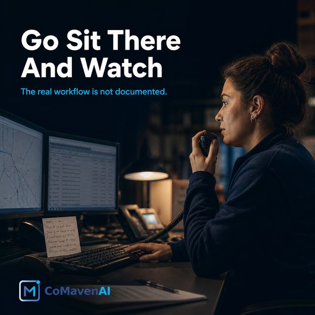Go sit there and watch. The real workflow is not documented - CoMavenAI